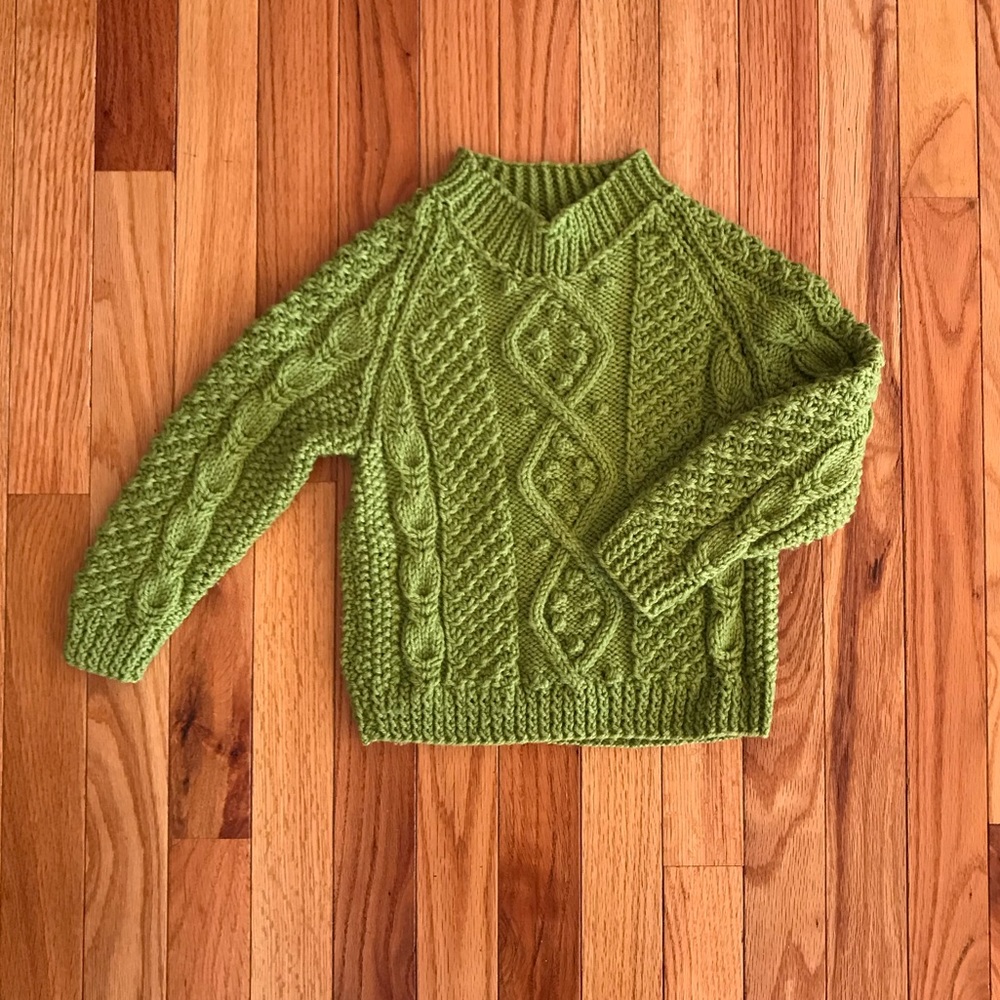 Toddler fisherman knit sweater, 2T - 3T